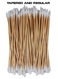 Double Sided Tapered and Regular Tip 6" Wood Handle Cotton Tipped Weapon Cleaning Swabs Non-Sterile