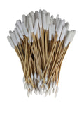 Double Sided Tapered and Cylinder Tip 6" Wood Handle Cotton Tipped Weapon Cleaning Swabs Non-Sterile