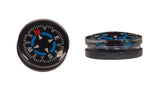 Type-III 12pc Liquid Filled 20mm Compasses w/ Blue Accent for Emergency Survival Kits and Paracord Bracelets