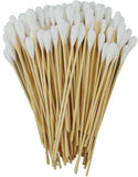 Single Sided Extra Large Tip 6" Wood Handle Cotton Tipped Weapon Cleaning Swabs Non-Sterile