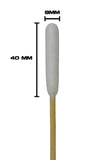 Single Sided Cylinder Tip 6" Wood Handle Cotton Tipped Weapon Cleaning Swabs Non-Sterile