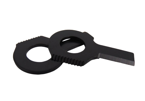 Type-III Black Serrated Loop Striker and Knife for Paracord Projects/Fire Starter